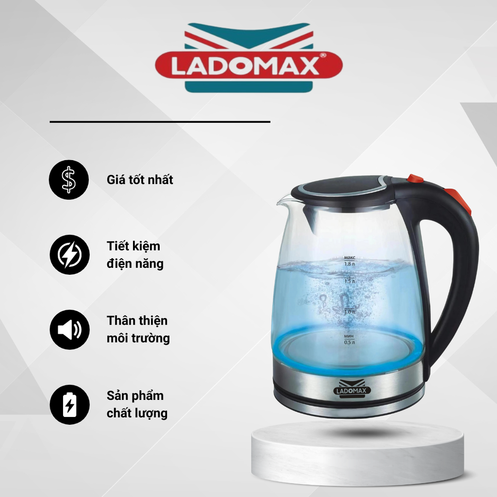Ấm đun siêu tốc thủy tinh